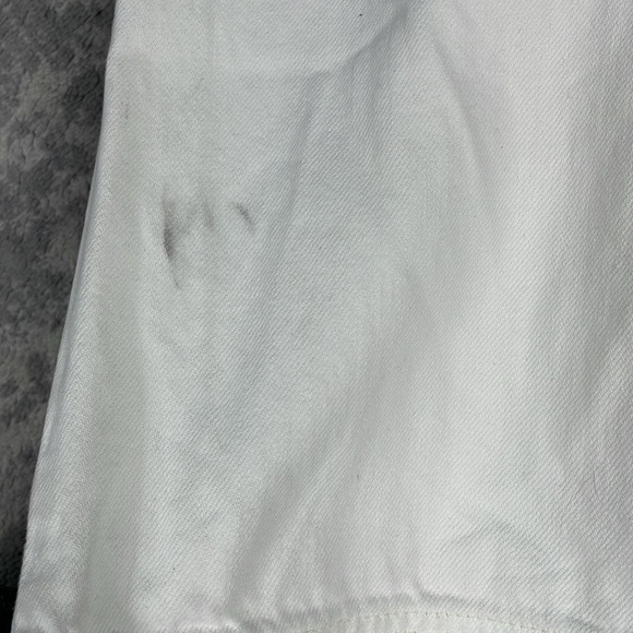 New Paige Pleated Leenah Pearl Chain Jeans White French Ivory Sz 28 - Picture 13 of 16